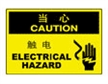  国际标准标识 当心类标示 触电 ELECTRICAL HAZARD