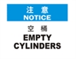  国际标准标识 注意类标志 空桶 EMPTY CYLINDERS