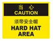  国际标准标识 当心类标示 需戴安全帽 HARD HAT AREA